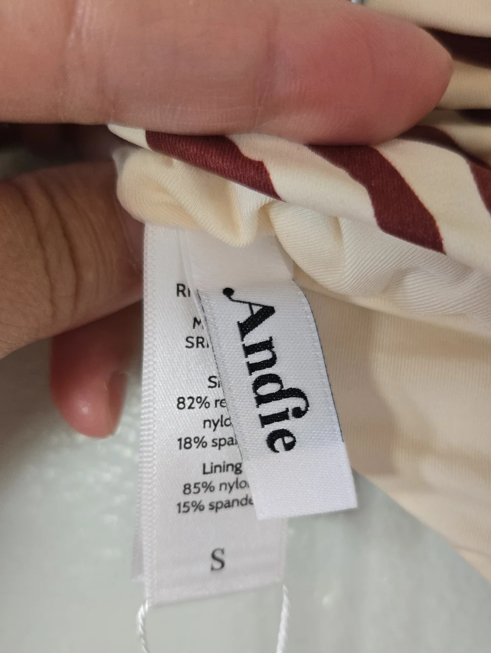Andie | NWT Swim The Hipster Bikini Bottom Bias Stripe Truffle Size Small